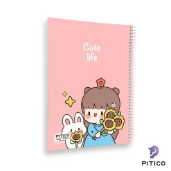 دفتر مشق مجلد 100 برگ سری cute life طرح 1