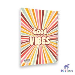 دفتر خط دار مشکی سری GROOVY طرح 8