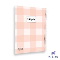 دفتر خط دار مشکی 100 برگ سری SIMPLE طرح 6